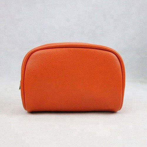 self-standing-orange-vegan-leather-pouch