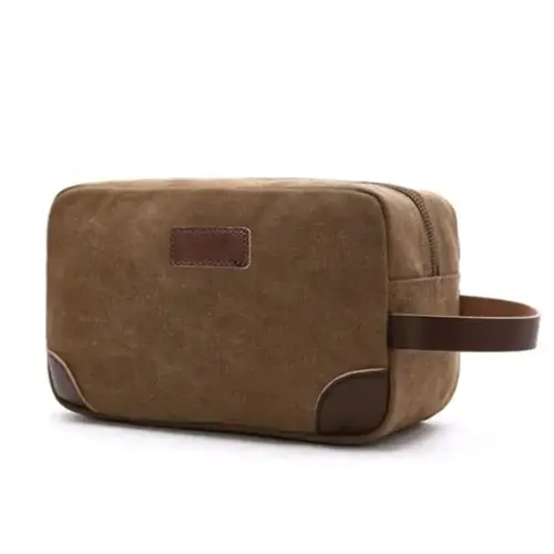 water-resistant-waxed-canvas-grooming-organizer-with-leather-handle