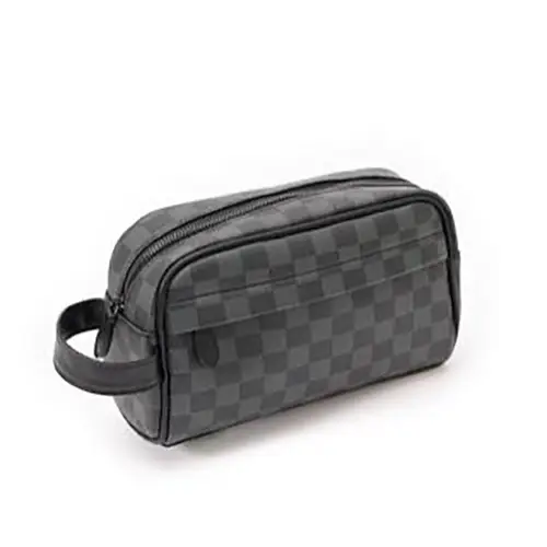 black-grey-checkered-dopp-kit-for-modern-travel-collections-and-lifestyle-brands