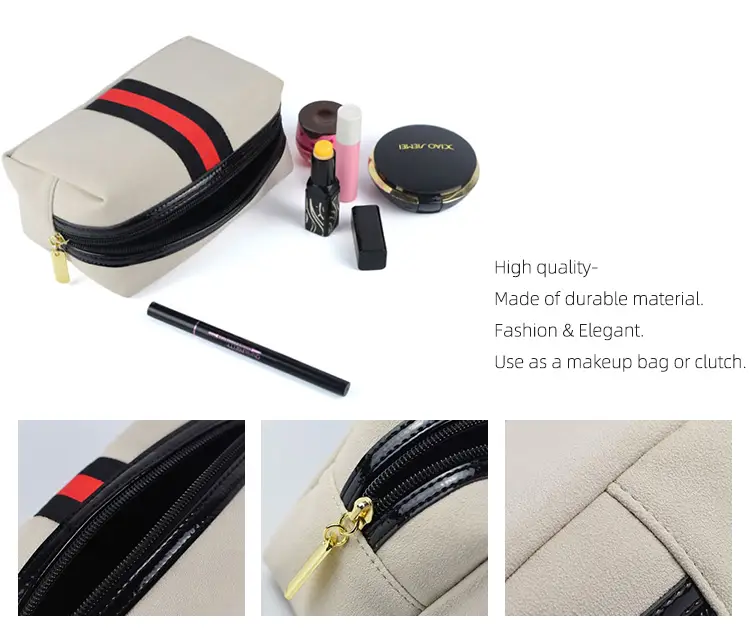 custom-logo-application-on-stripe-cosmetic-bag