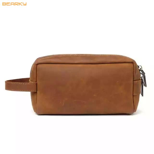 Top Cosmetic Bag - Genuine Leather Cosmetic Bag