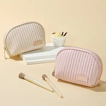 Bearky New Half Round Ladies Wash Cheap Makeup Bags Cake Mini Travel Best Cosmetic Bag