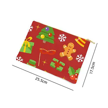 Wholesale Christmas Cosmetic Pouch | Festive Makeup Bag with Merry X-Mas Design for Holiday Gifts & Retail