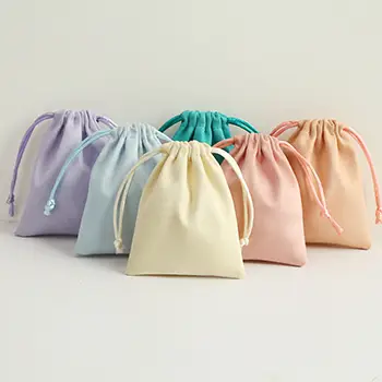 Wholesale Light Blue Velvet Pouch | Soft Drawstring Jewelry Bag for Gift Packaging & Retail Display