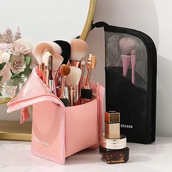 Wholesale Makeup Brush Bag | Water-Resistant Vertical Stand-Up Organizer for Beauty Tools