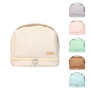 Bearky New Toast Cake Personalised Cosmetic Bag Dry And Wet Separation Womens Cute Makeup Pouch