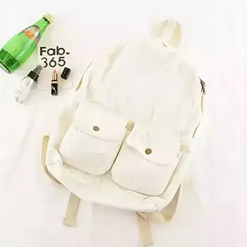 Stylish Canvas Backpack with Dual Front Pockets