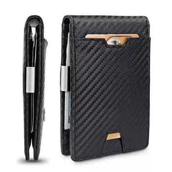 Slim and Durable Carbon Fiber Wallet with Money Clip