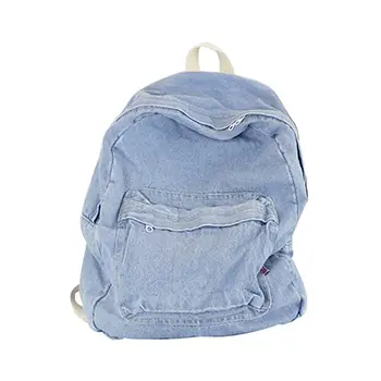  Classic Denim Backpack with Spacious Design and Casual Appeal