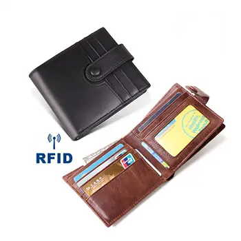 Classic Leather RFID-Blocking Bifold Wallet with Multiple Compartments