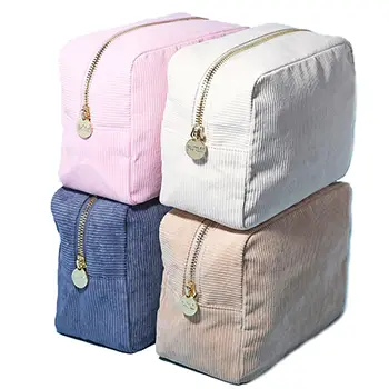 Newest Waterproof Womens Travel Toiletry Bag Fashion Corduroy Designer Makeup Bag