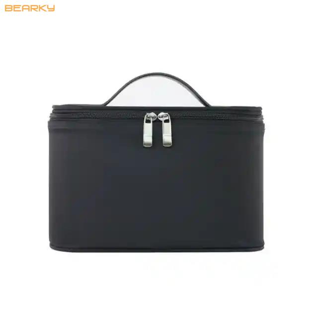 Women Fashion Cosmetic Organizer Case Black Makeup Bag Big Toiletry Bag