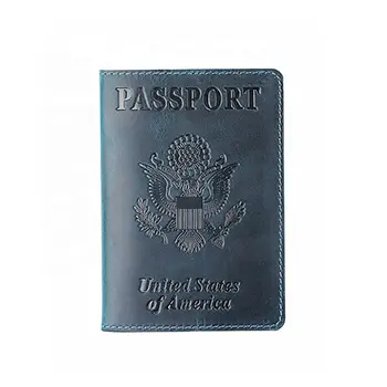  Premium Leather Passport Holder with Embossed Design