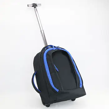  Customizable Trolley Backpack with Blue Accents