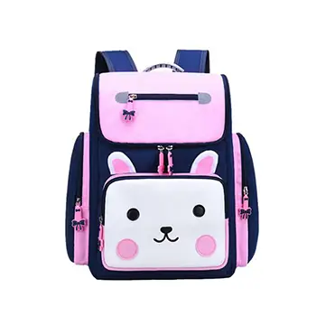  Cute Blue Kids' Backpack with Animal Print and Reflective Safety Straps