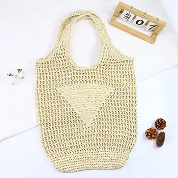 Eco-Friendly Raffia Straw Handwoven Tote Bag with Large Capacity