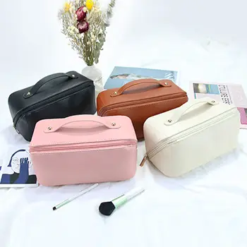 Bearky New Portable Organ Pillow Travel PU Leather Makeup Cosmetic Bag For Travel