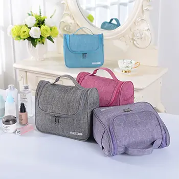 Promotional Zipper Women Mens Toiletry Bag Personalized Travel Cosmetic Organizer