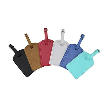 Compact Leather Luggage Tag with Privacy Flap for Easy Identification