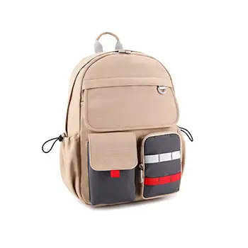 Lightweight Canvas Backpack with Dual Front Pockets and Adjustable Straps