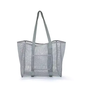 Popular Fashion Summer Women Mesh Large Reusable Tote Bags