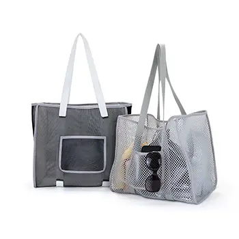 Lightweight Mesh Beach Tote Bag with Large Capacity and Breathable Design