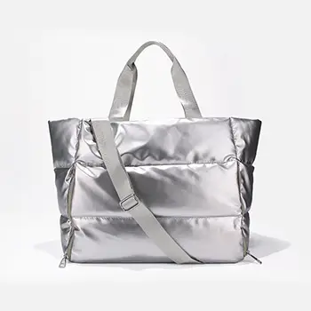 Lightweight Shiny Nylon Tote Bag with Spacious Interior and Padded Design