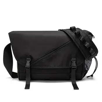  Rugged Multi-Functional Black Messenger Bag with Modern Design