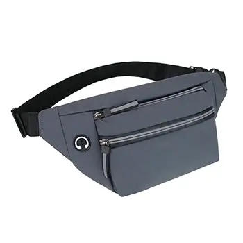 Modern Multi-Compartment Waist Bag with Earphone Port and Adjustable Strap