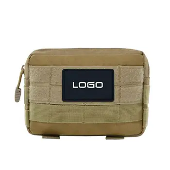 Compact MOLLE Tactical Utility Pouch with Customizable Logo Panel