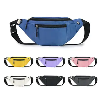 Multi-Compartment Lightweight Waist Bag with Water-Resistant Fabric