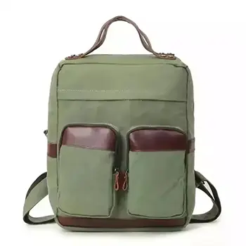 Premium Canvas Backpack with PU Leather Accents for Everyday Use