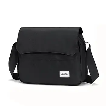  Professional Black Messenger Bag with Adjustable Strap and Multi-Compartment Design