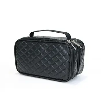 Hot Style Multiple Best Make Up Bags Compartments Mesh Leather Cosmetic Bags