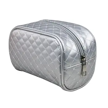 Factory Large Custom Travel Makeup Organizer Case Silver Hanging Cosmetic Bag