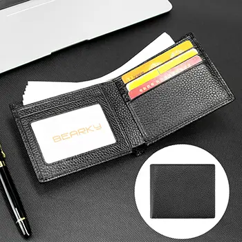 Minimalist RFID-Blocking Bi-Fold Leather Wallet