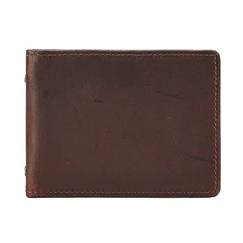 Slim Leather Wallet with Transparent ID Display