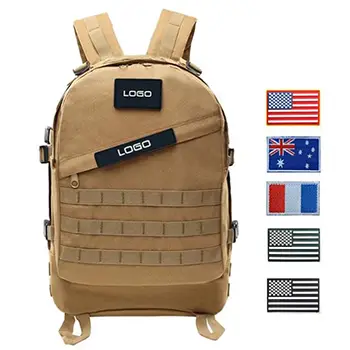 Tactical Backpack with Flag Patches – MOLLE System Rucksack for Outdoor and Tactical Use