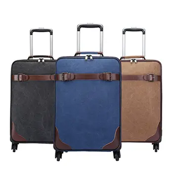 Vintage-Style Hard Shell Trolley Suitcase