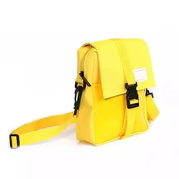 Stylish Multi-Functional Yellow Crossbody Bag with Buckle Closure