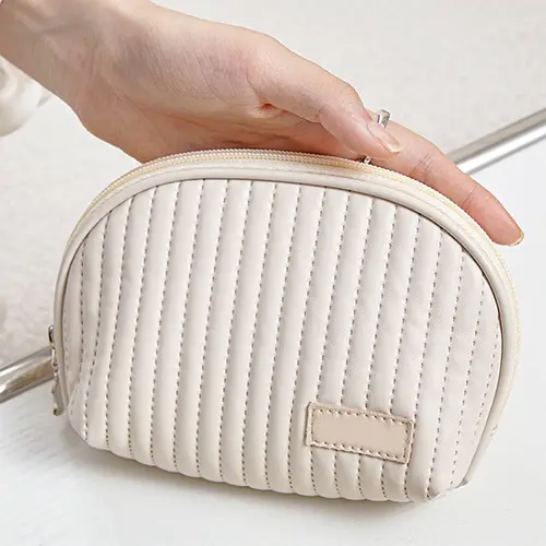 Bearky New Half Round Ladies Wash Cheap Makeup Bags Cake Mini Travel Best Cosmetic Bag