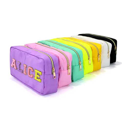 Casual Outing Fashion Kids Portable Letter A Nylon Makeup Pouch Bag