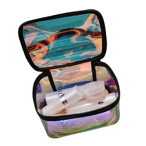 Transparent Laser Cosmetic Case Travel Vanity Beauty Makeup Hanging Travel Bag