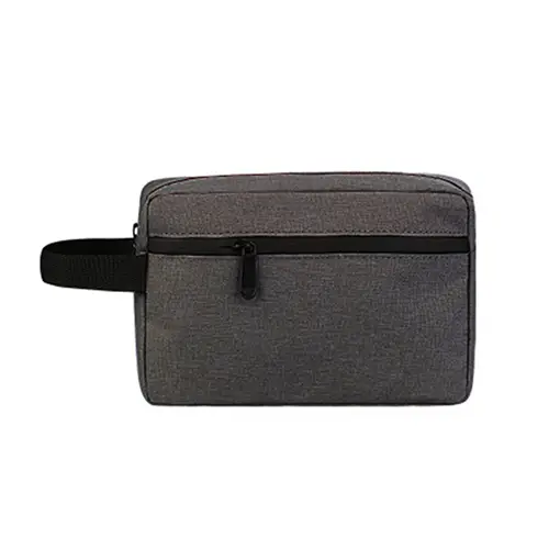 Bearky Small Makeup Bag for Oxford Travel Cosmetic Pouch Toiletry Bag（Gray）