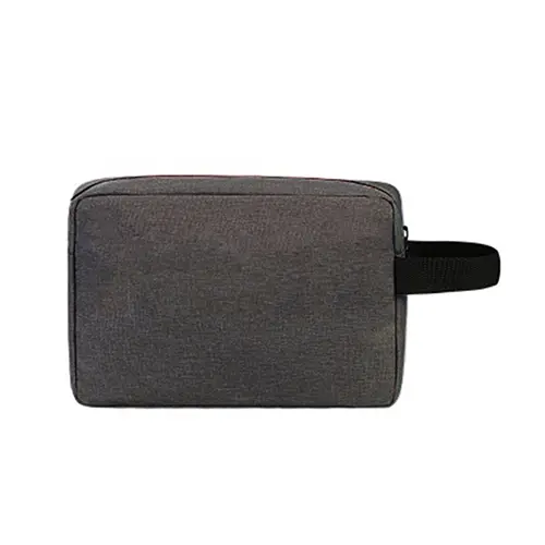 Bearky Small Makeup Bag for Oxford Travel Cosmetic Pouch Toiletry Bag（Gray）