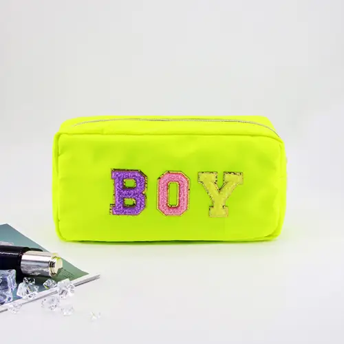 Casual Outing Fashion Kids Portable Letter A Nylon Makeup Pouch Bag