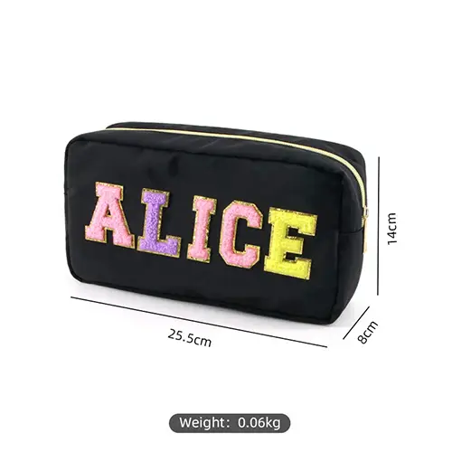 Casual Outing Fashion Kids Portable Letter A Nylon Makeup Pouch Bag