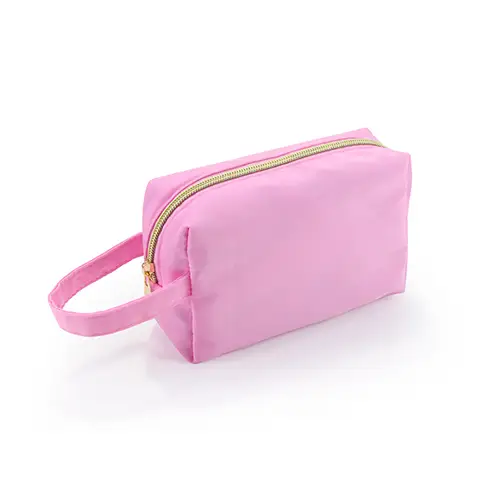 Square Eco Friendly Creative Hand-held Zipper Large Cotton Canvas Cosmetic Bag