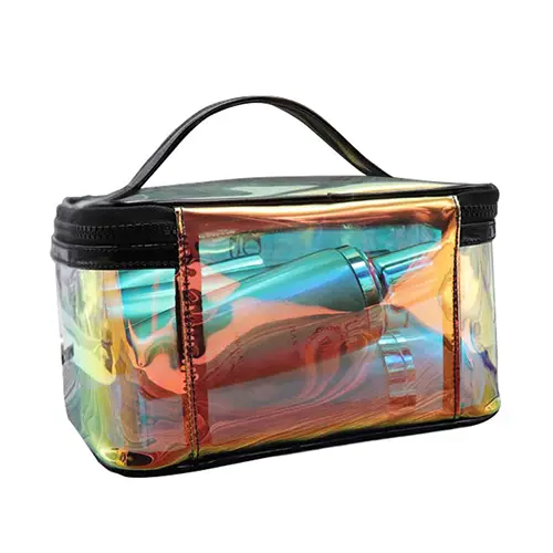 Transparent Laser Cosmetic Case Travel Vanity Beauty Makeup Hanging Travel Bag