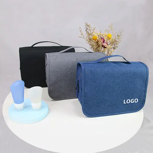 Large Capacity Custom Printed Logo Makeup Bag With Brush Compartment Makeup Case